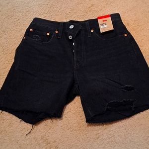 Levi's 501 black denim shorts